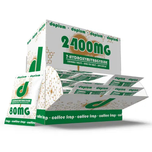 green and white packaging of 80mg chewable tablets on white background