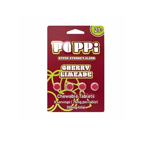 POPPi chewable 7OH tablets - cherry limeade - dark red package