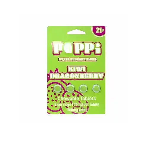 POPPi chewable 7OH tablets - kiwi dragon berry - light green package