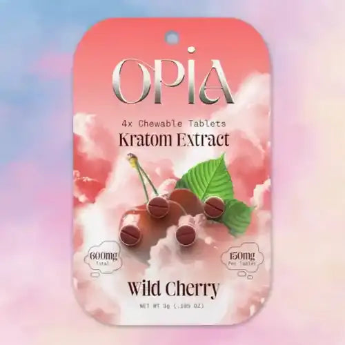 OPiA Kratom Extract Tablets - pink package - wild cherry flavor