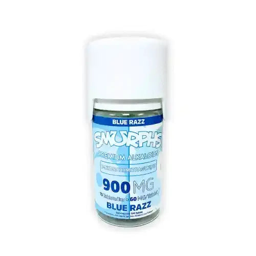 blue razz smurph's blue jar with white lid