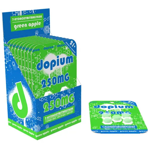 dopium 250mg - green apple - green and blue packaging