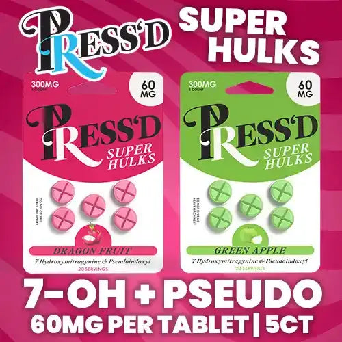 Press'd | Super Hulks - 7OH & Pseudo Tablets - 60mg Each, 5ct