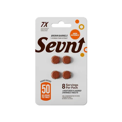sevn brown barrels white and brown blister pack