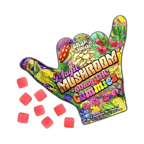 Shaka Sweets | Mushroom Gummies + 80mg Delta-9 THC - Bomb Pop