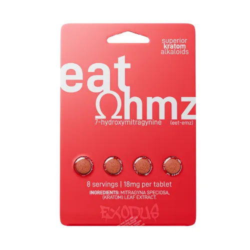 red box of exodus eat ohmz 7-oh tablets