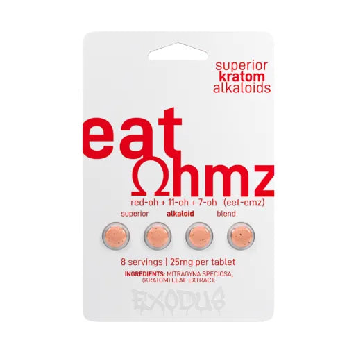 white box of exodus eat ohmz 7-oh tablets