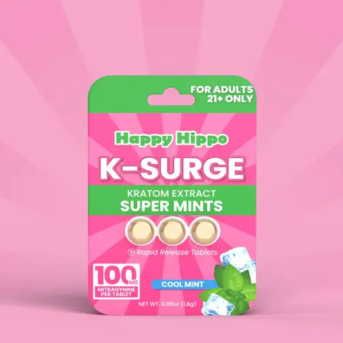 Happy Hippo | K-Surge Cool Mint Kratom Tablets - 300mg