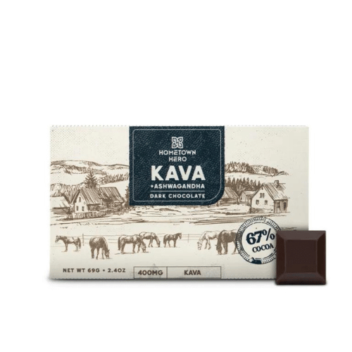 hometown hero dark chocolate kava ashwagandha bar dark chocolate kava chocolate