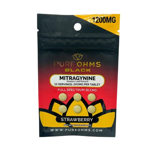 Pure Ohms | Black - Full Spectrum Kratom Tablets - 1200mg