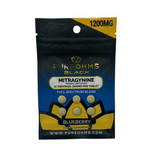 Pure Ohms | Black - Full Spectrum Kratom Tablets - 1200mg
