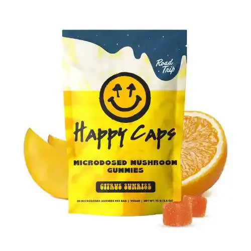 Road Trip | Happy Caps Citrus Sunrise Mushroom Gummies - 20ct