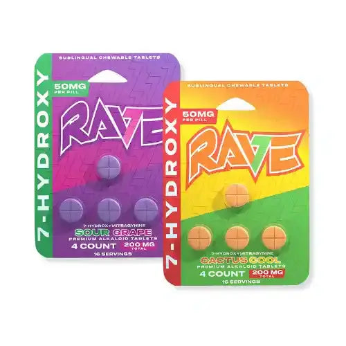 Rave Kratom 7OH Extract Tablets - 200mg, 4ct