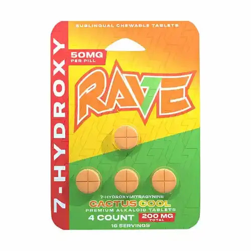 Rave Kratom 7OH Extract Tablets - 200mg, 4ct