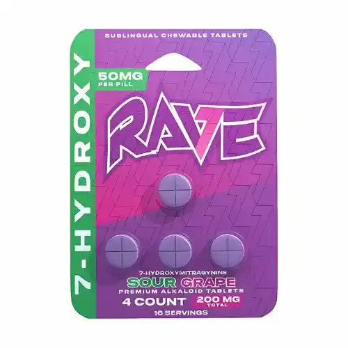 Rave Kratom 7OH Extract Tablets - 200mg, 4ct