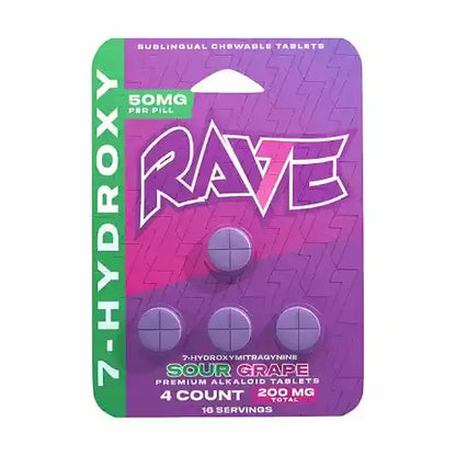 Rave Kratom 7OH Extract Tablets - 200mg, 4ct