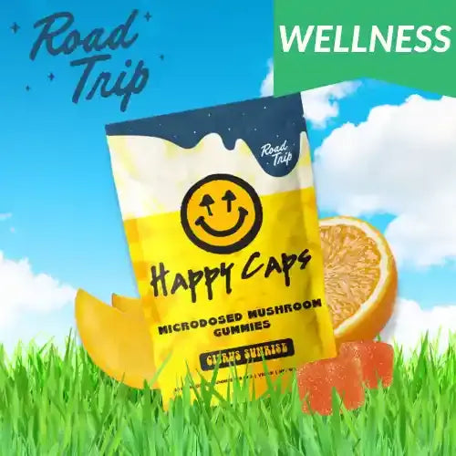 Road Trip | Happy Caps Citrus Sunrise Mushroom Gummies - 20ct