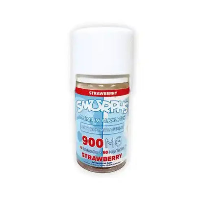 strawberry smurphs 7OH tablets - blue and red jar and white lid