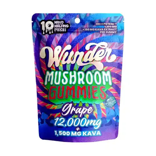 Wunder | Entheogenic Nootropic Blend Mushroom + Kava Gummies - 12000mg