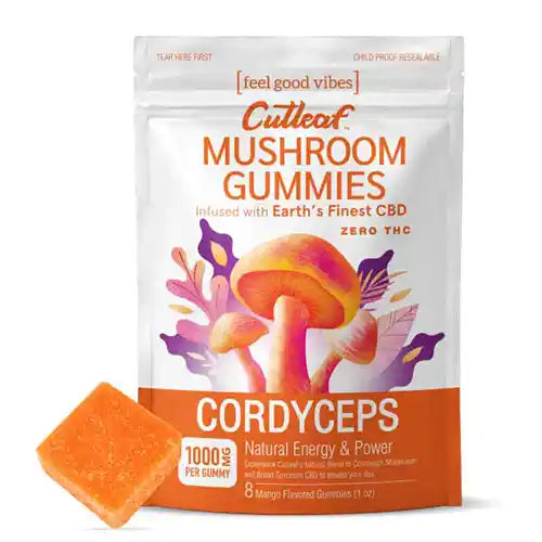 Cutleaf | Zero THC Mushroom Gummies - Cordyceps - 1000mg