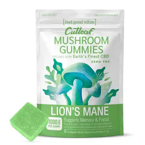 Cutleaf | Zero THC Mushroom Gummies - Lion's Mane - 1000mg