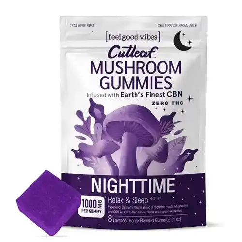 Cutleaf | Zero THC Mushroom Gummies - Nighttime - 1000mg