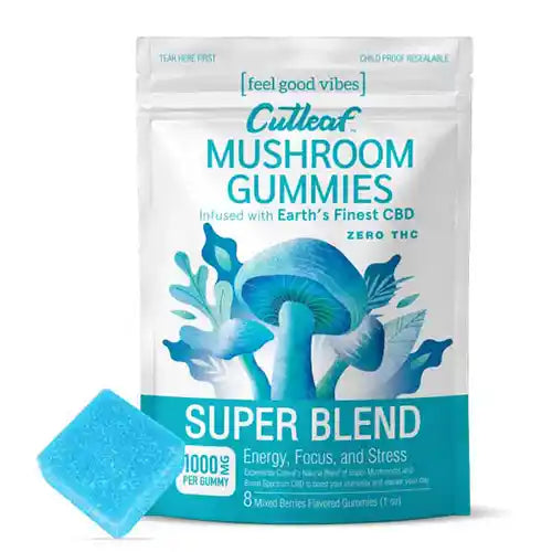 Cutleaf | Zero THC Mushroom Gummies - Super Blend - 1000mg