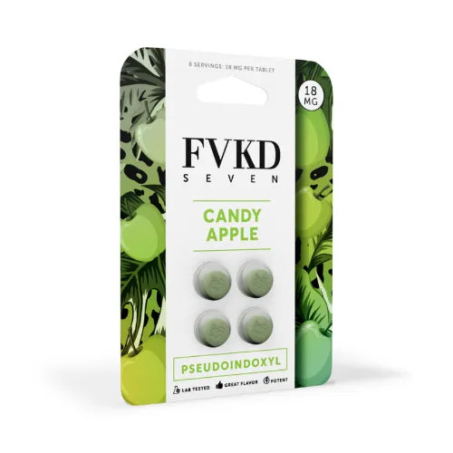 FVKD SEVEN - Pseudoindoxyl Tablets 4ct-   Candy Apple green and white box on white background with text and fvkd logo