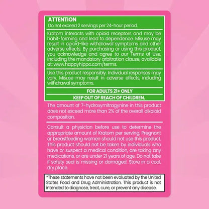 k-surge super mint back of package - pink and green with pink background