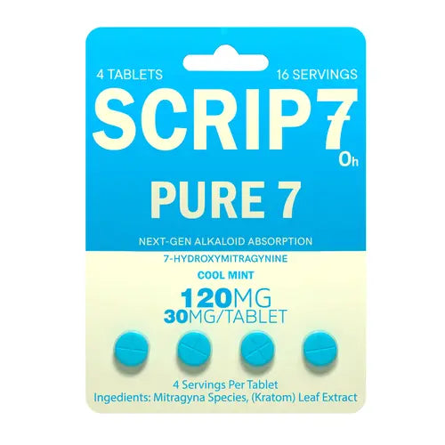 scrip7 cool mint flavor - light blue and cream blister pack