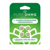 Pure Ohms - 7-OH + Pseudo Extract Chewable Tablets - green and white packaging with green tablets