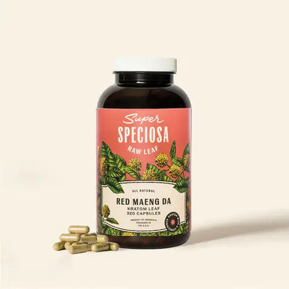 super speciosa red maeng da jar of 320 capsules
