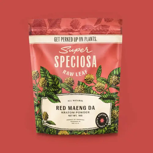 1 kilogram red Maeng da powder bag with red background