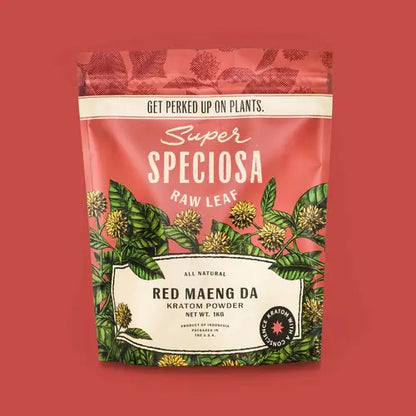 1 kilogram red Maeng da powder bag with red background