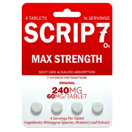 scrip7 max strength tablets - red and white package - original flavor