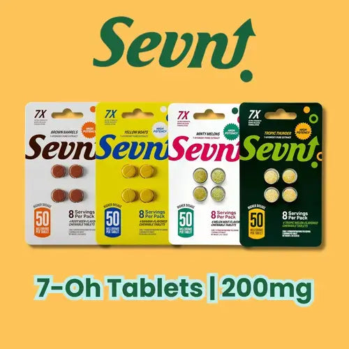 sevn 200mg tabs peach background - 4 blister packs