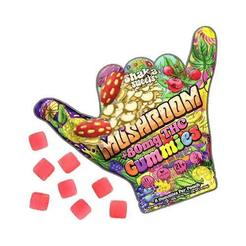 Shaka Sweets | Mushroom Gummies + 80mg Delta-9 THC - Bomb Pop
