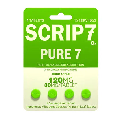 scrip7 sour apple flavor - light green and cream blister pack
