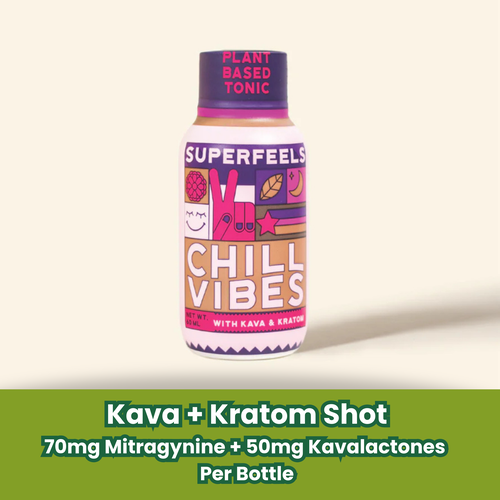 super speciosa super feels 2 ounce bottle against tan background