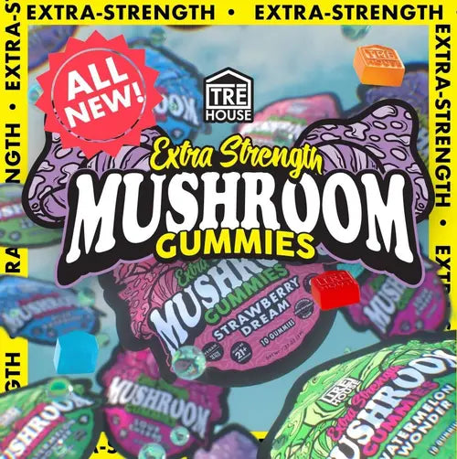 extra strength gummies graphic with packs of gummies