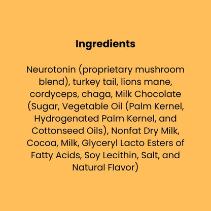 Mushroom chocolate ingredients